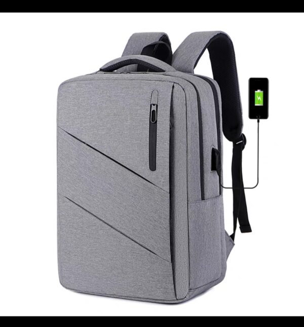 FRONT ZIPER 3 LINES BRANDED BAG BACKPACK FOR LAPTOPS BOOKS CLOTHS