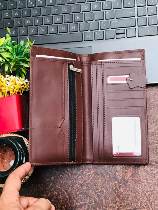 PURE COW LEATHER LONG SMART WALLET SLIM DESIGN - Image 5