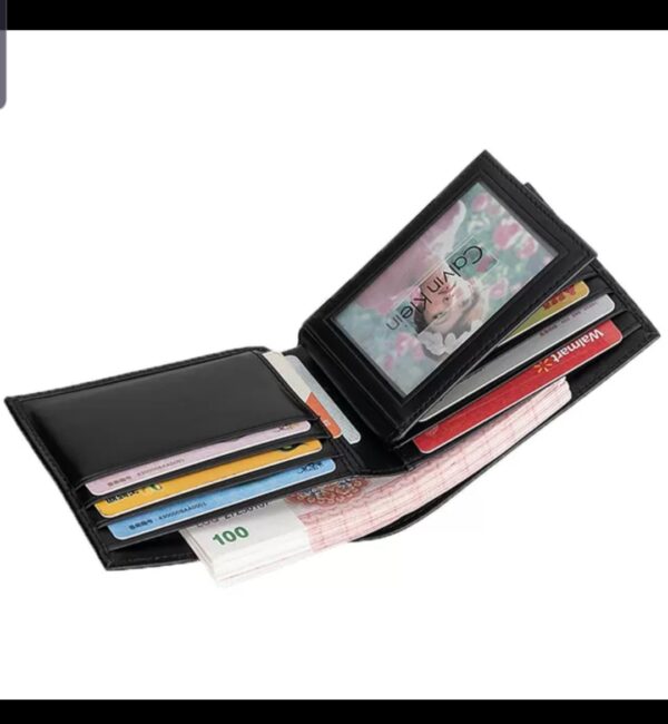 GENUINE  COW LEATHER POCKET SMART WALLET CASH CARDS ID SLOT - Image 10