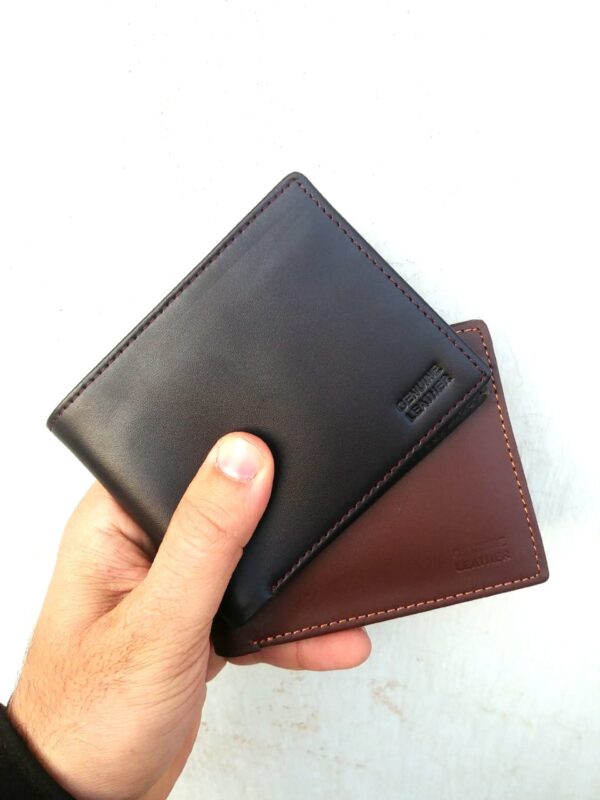 GENUINE  COW LEATHER POCKET SMART WALLET CASH CARDS ID SLOT - Image 7