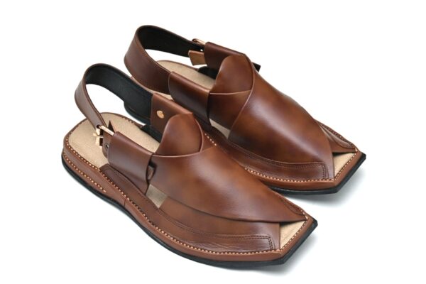 ZALMI PESHAWAR BROWN SHADED CHAPPAL