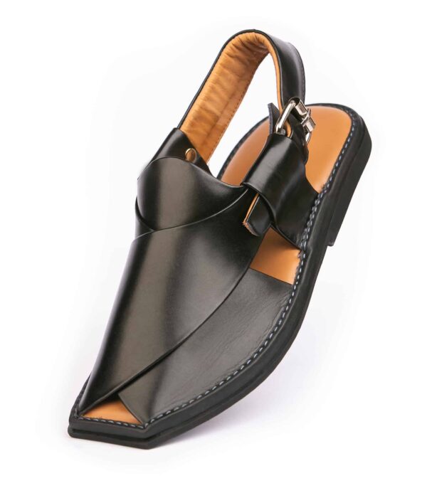 JET BLACK BROWN PAD PESHAWARI CHAPPAL